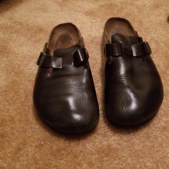 Birkenstock Shoes - Birkenstock leather black clogs